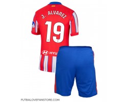 Atletico Madrid Julian Alvarez #19 Domáci Detský futbalový dres 2024-25 Krátky Rukáv (+ trenírky)